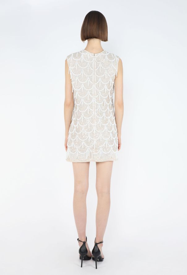 1960s Hand-Beaded Sequin Flapper Dress - 5