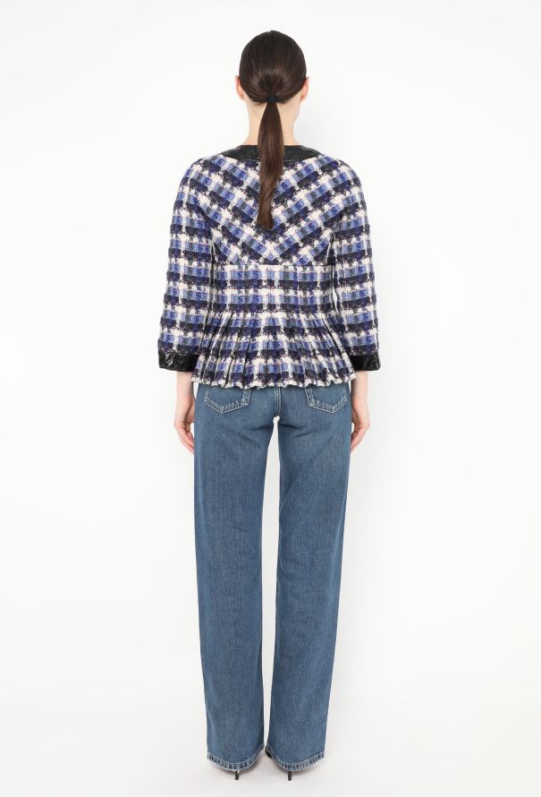 Chanel 2018 Tweed Leather Trim Jacket - 5