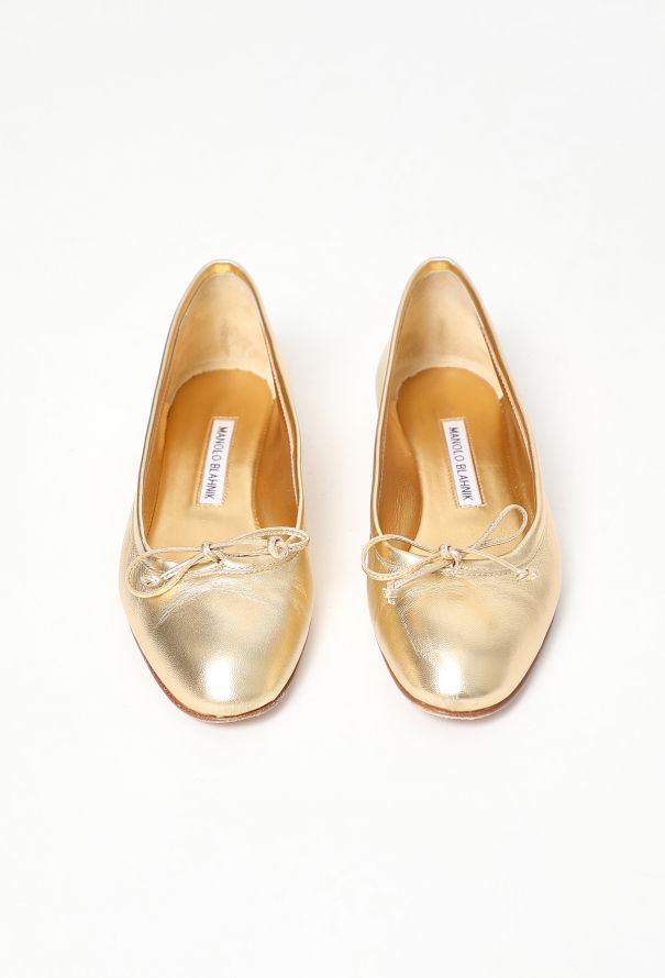 Manolo Blahnik 2023 Metallic Veralli Ballerina Flats - 1