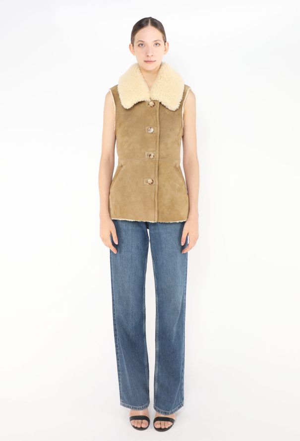 Chloé 2021 Suede Shearling-Lined Vest - 4