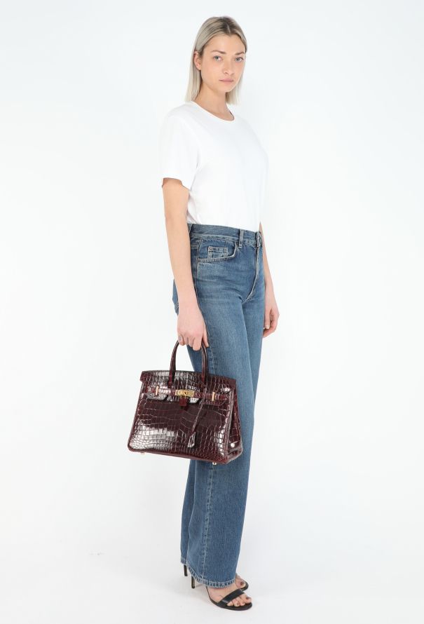 Hermès Exquisite Shiny Bordeaux Niloticus Birkin 30 - 5