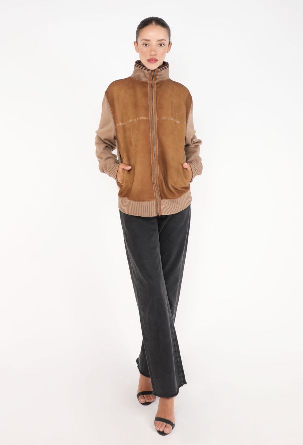 Miu Miu Suede Ribbed Bomber Jacket, F/W 2025 - 5