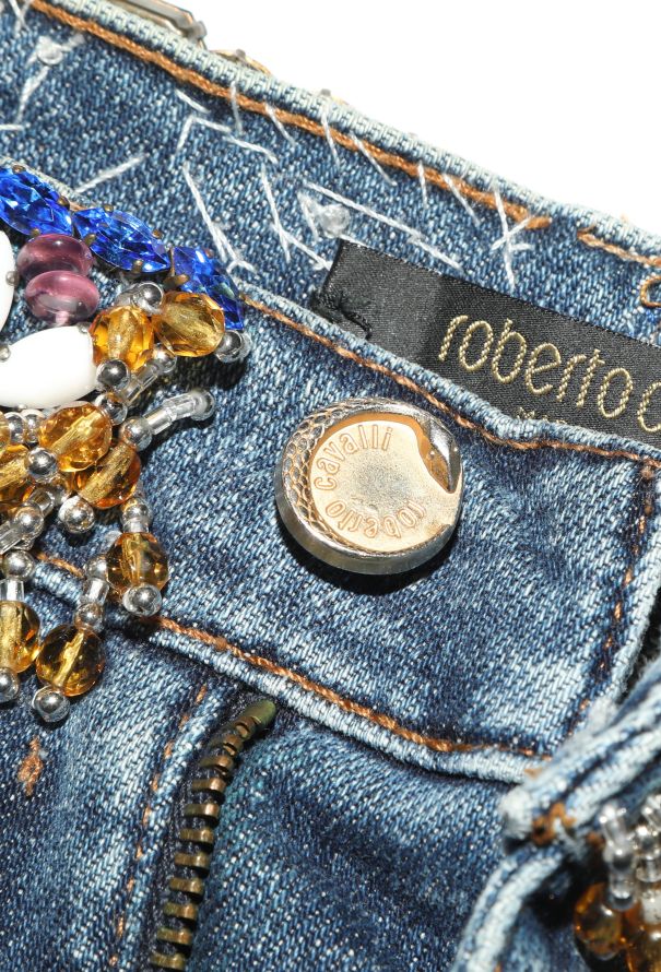 Roberto Cavalli Early 2000s Embellished Low-Rise Jeans - 6 Roberto Cavalli Early 2000s Embellished Low-Rise Jeans - 6