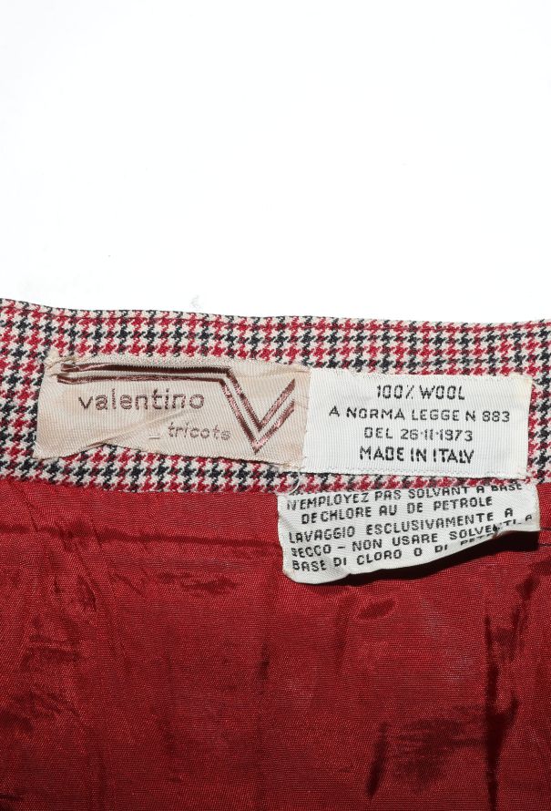 Valentino 1973 Houndstooth Pleated Skirt - 6