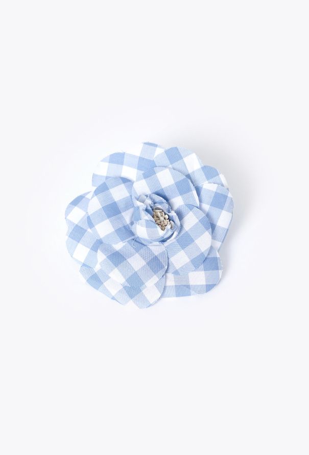 Chanel Gingham Camélia Brooch - 1 Chanel Gingham Camélia Brooch - 1