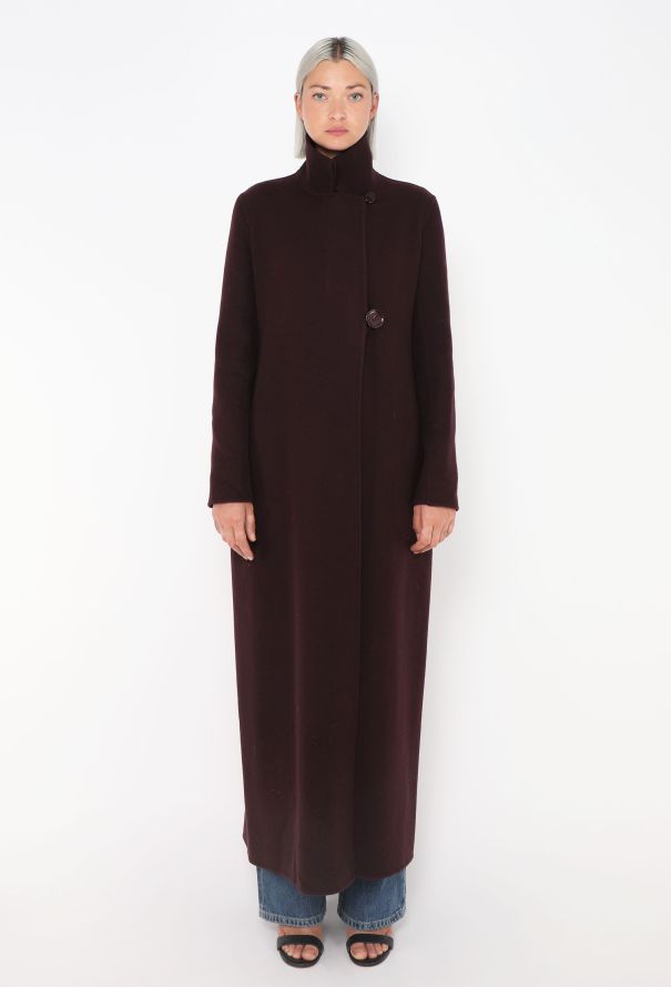 The Row 2022 Aubergine Cashmere Coat - 4