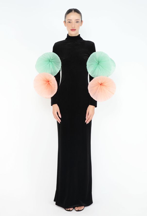 Pierre Cardin STUNNING 2022 Re-edition Cent Velvet Fan Gown - 1