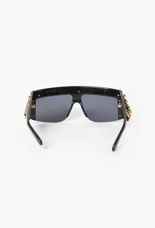 Chanel COLLECTOR F/W 1992 Leather Trim Sunglasses - 5