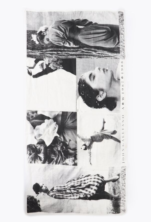 John Galliano RARE Fall 1987 'The Rose' Muslin Scarf - 3