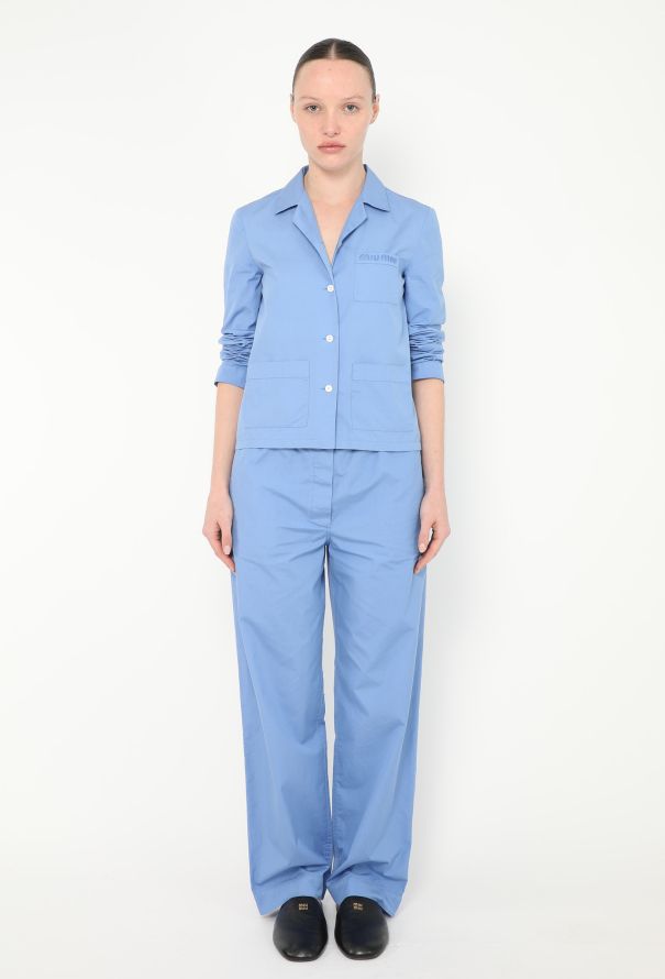 Miu Miu F/W 2024 Poplin Logo Pajama Set - 4