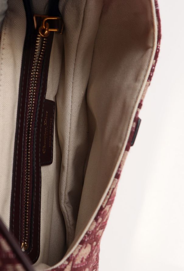 Dior Oblique Medium Red Saddle Bag - 12