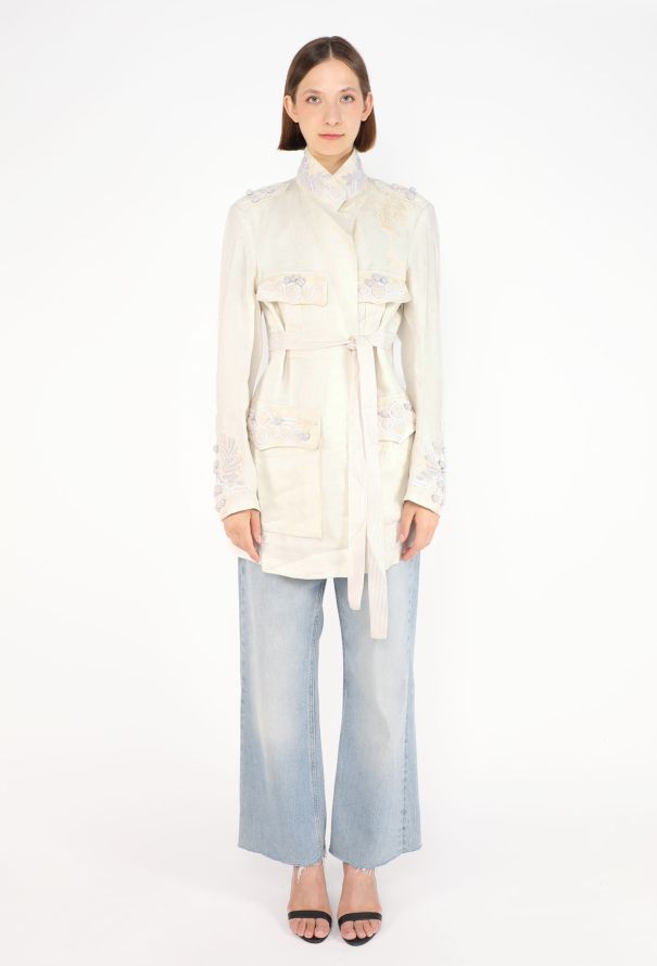 Dries Van Noten Embroidered Linen Jacket, Early 2000s - 3