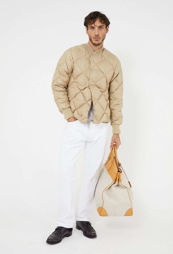 Hermès Natural Cowhide Leather & Toile H Haut à Courroies 55 - 2