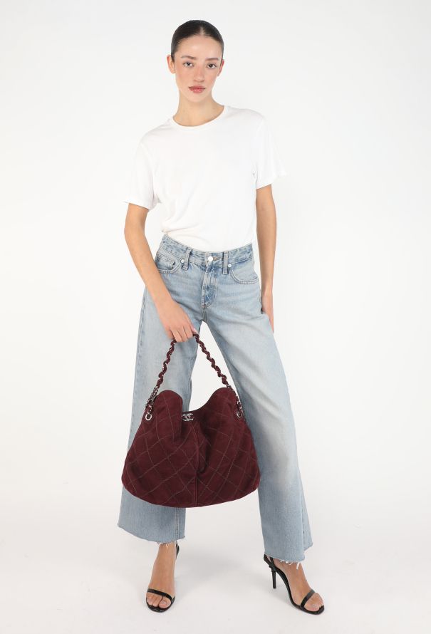 Chanel Quilted French Reviera Nubuck Hobo Bag - 2