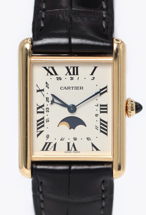Cartier '90s 18k Yellow Gold Tank Louis Moonphase Watch - 2