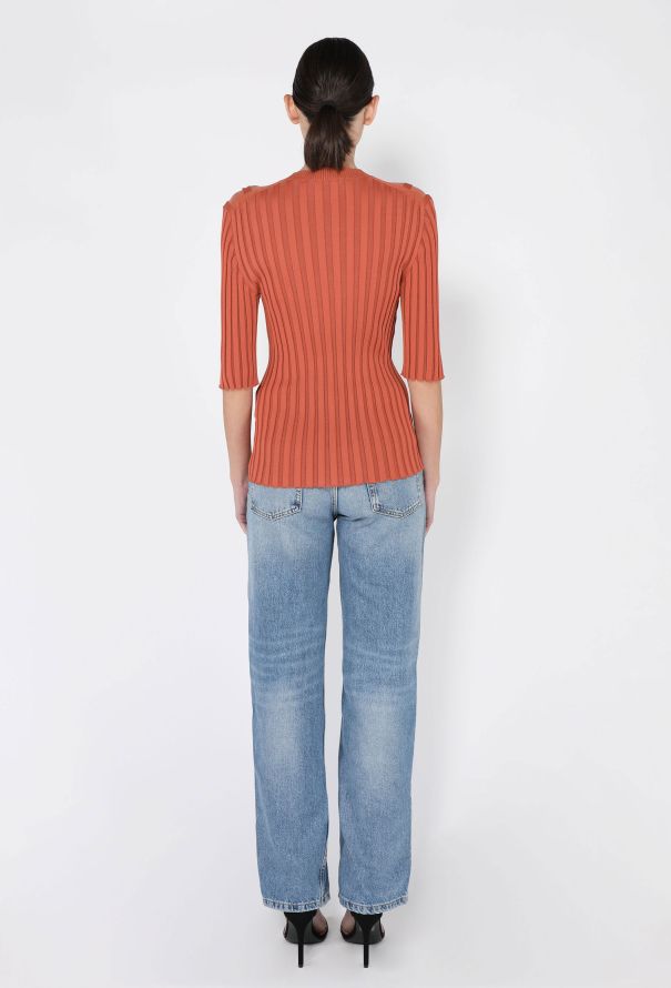 Céline Ribbed Knit Zipper Top, 2016 - 6