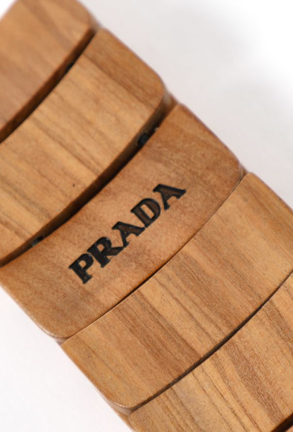 Prada Pyrographed Wooden Cuff - 5