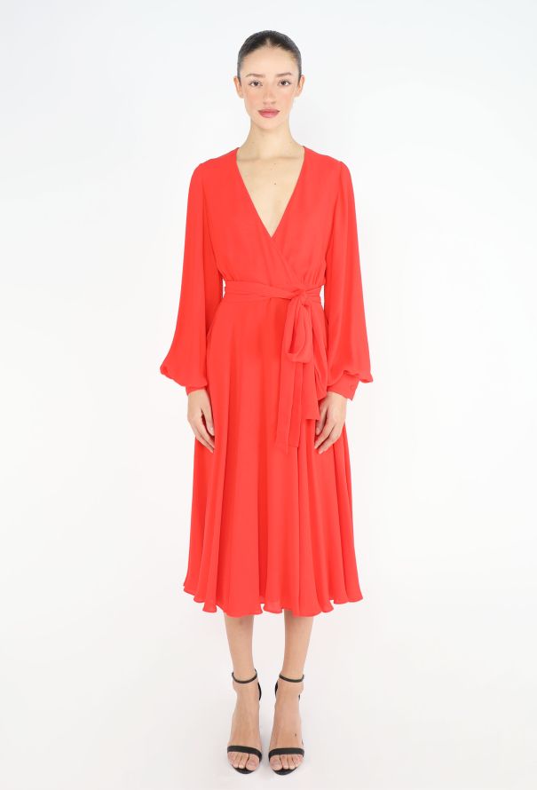 Valentino Classic Belted Silk A-Line Dress - 1