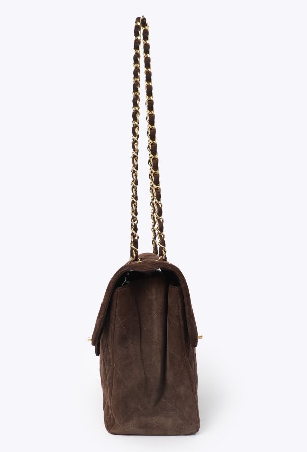 Chanel Rare '90s Suede Jumbo Classic Double Sided Flap Bag - 7