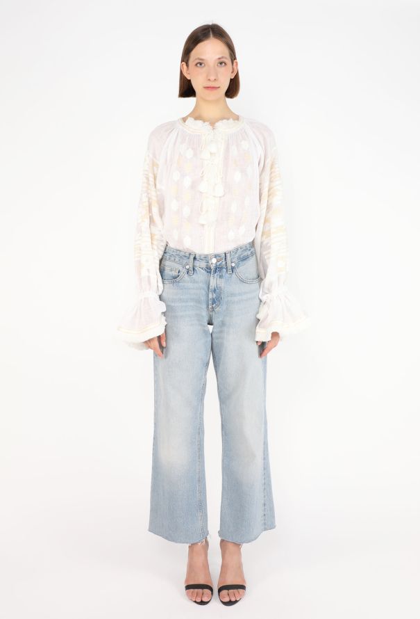 Vita Kin Embroidered Linen Tassel Top - 3