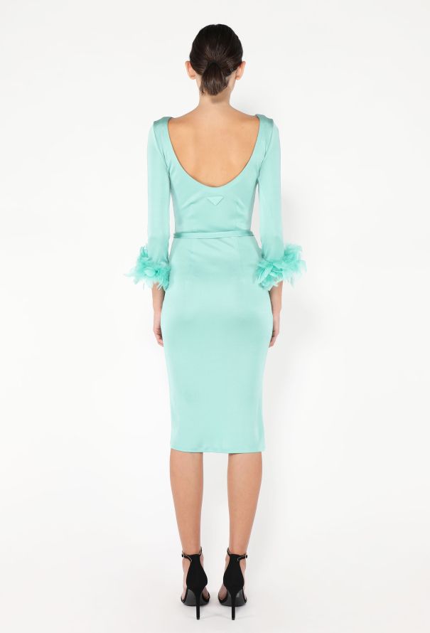 Prada Organzine Feather Trim Dress - 6 Prada Organzine Feather Trim Dress - 6