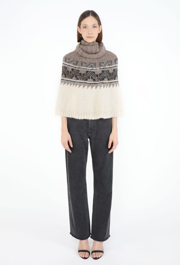 Hermès 2006 Alpaga Knit Poncho & Arm Warmers - 3