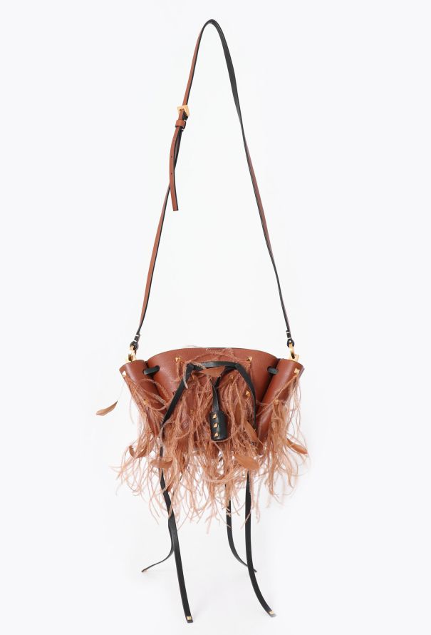 Valentino S/S 2019 Rockstud & Feather Small Bucket Bag - 1