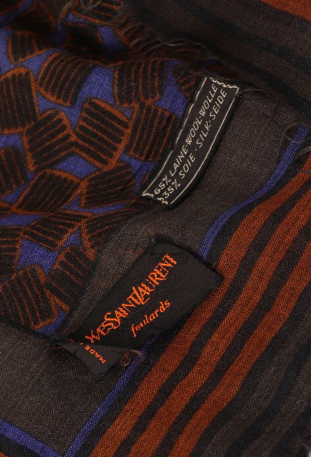 Saint Laurent Late '70s Frayed Graphic Scarf - 7 Saint Laurent Late '70s Frayed Graphic Scarf - 7