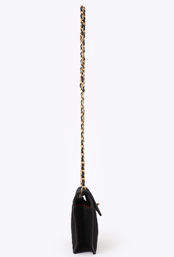 Chanel '90s Black Satin Octagon Classic Chain Bag - 3