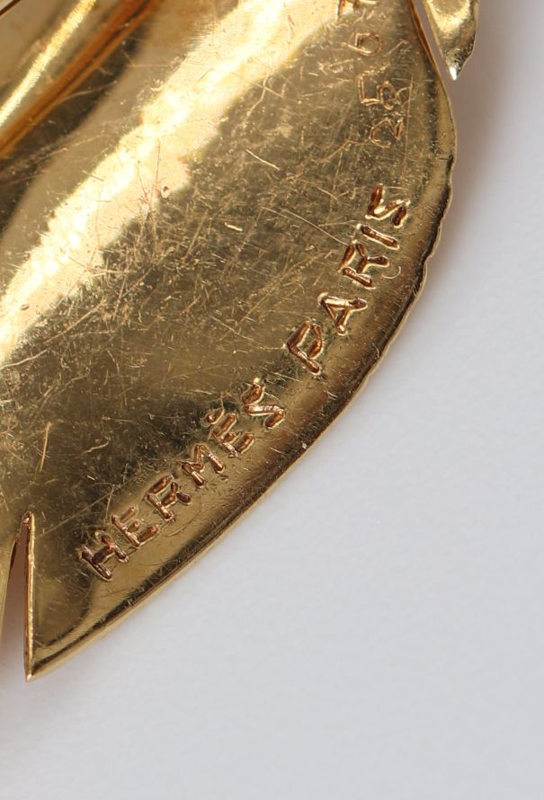Hermès 18k Yellow Gold Feather Brooch - 5 Hermès 18k Yellow Gold Feather Brooch - 5