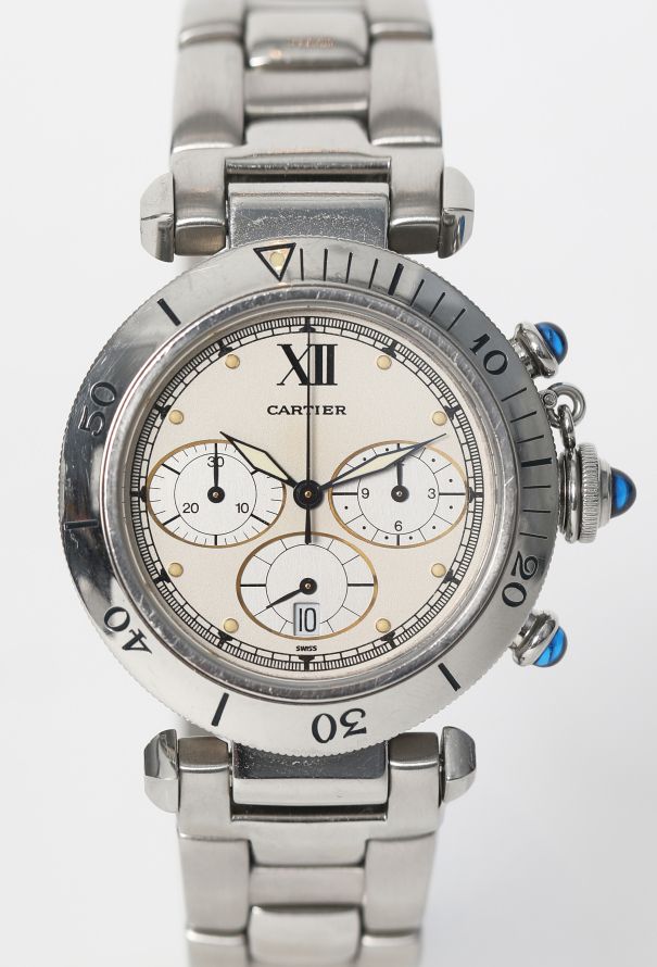 Cartier Vintage Pasha Chronograph Steel Watch - 3