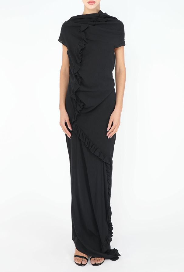 Comme des Garçons Asymmetrical Ruffled Crêpe Gown - 2