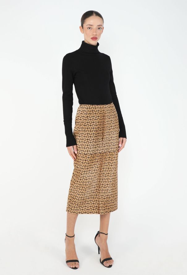 Céline Vintage Triomphe Pony Hair Skirt - 3