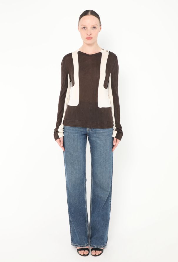 Balenciaga F/W 2005 Bicolor Silk Knit Top - 3