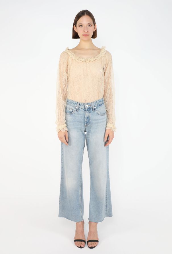 Chanel Chantilly Lace Blouse, 1980s - 4