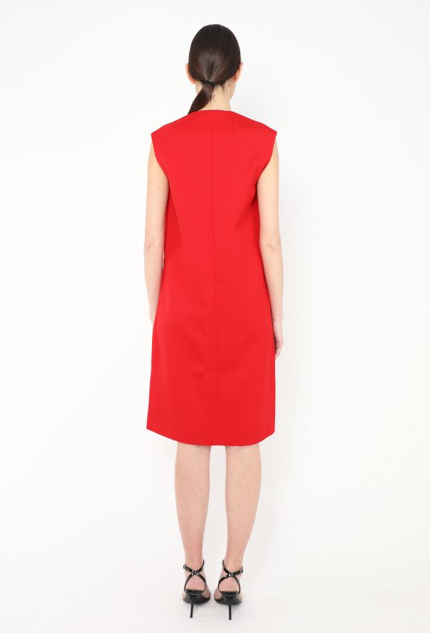 Céline Plunging Twill Shift Dress - 4 Céline Plunging Twill Shift Dress - 4