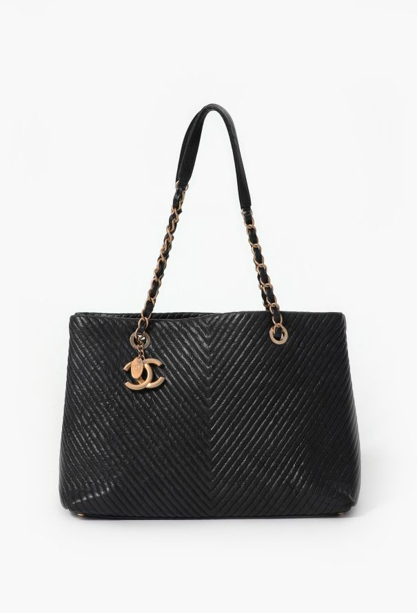 Chanel Chevron Grand Shopping Tote Bag - 1