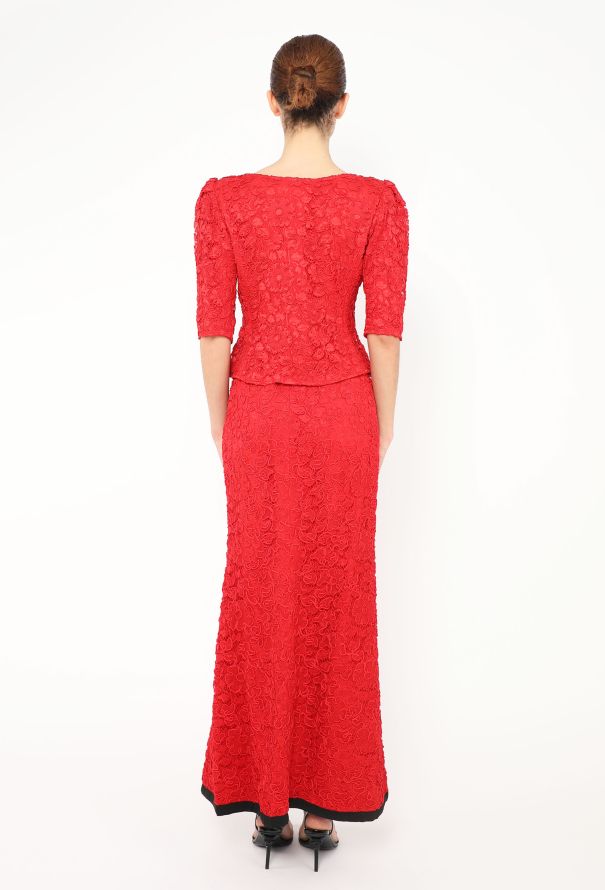 Saint Laurent 1986 Embroidered Lace Strass Ensemble - 5 Saint Laurent 1986 Embroidered Lace Strass Ensemble - 5