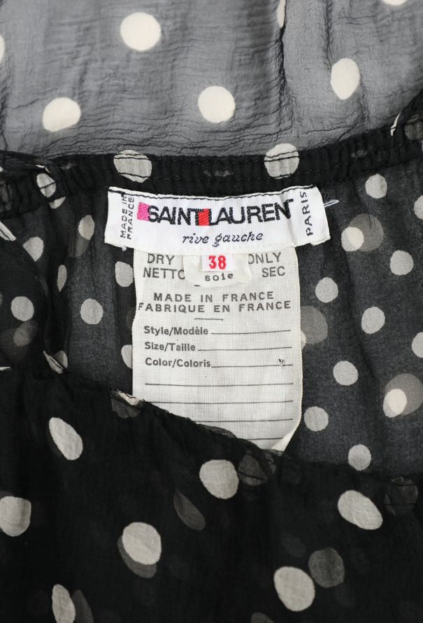 Saint Laurent '70s Spotted Chiffon Maxi Dress - 6