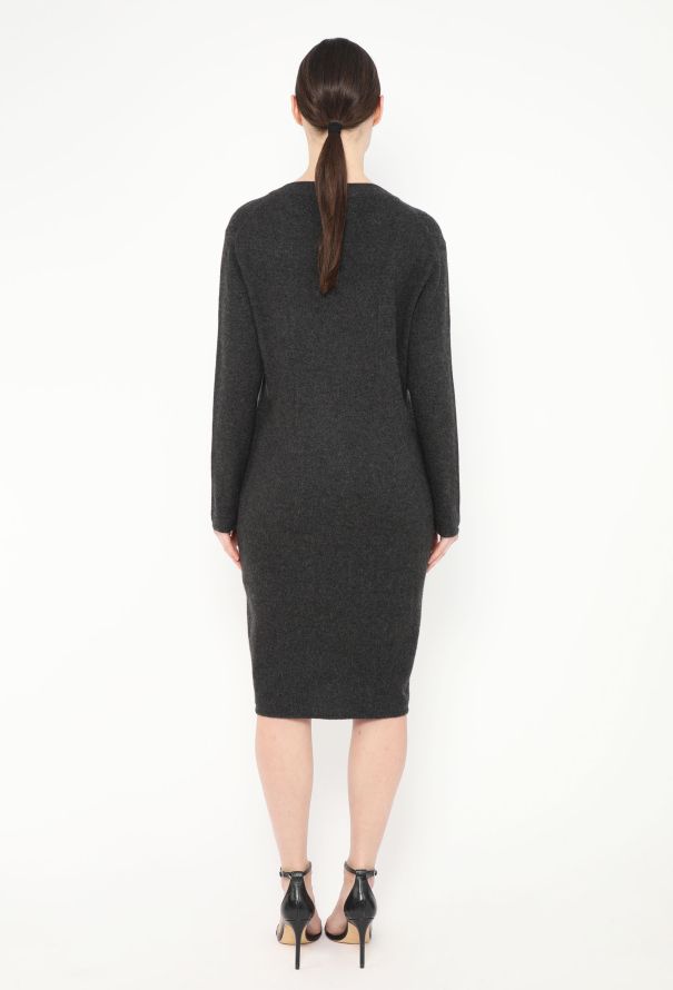 Chanel Anthracite Cashmere Knit Dress - 4