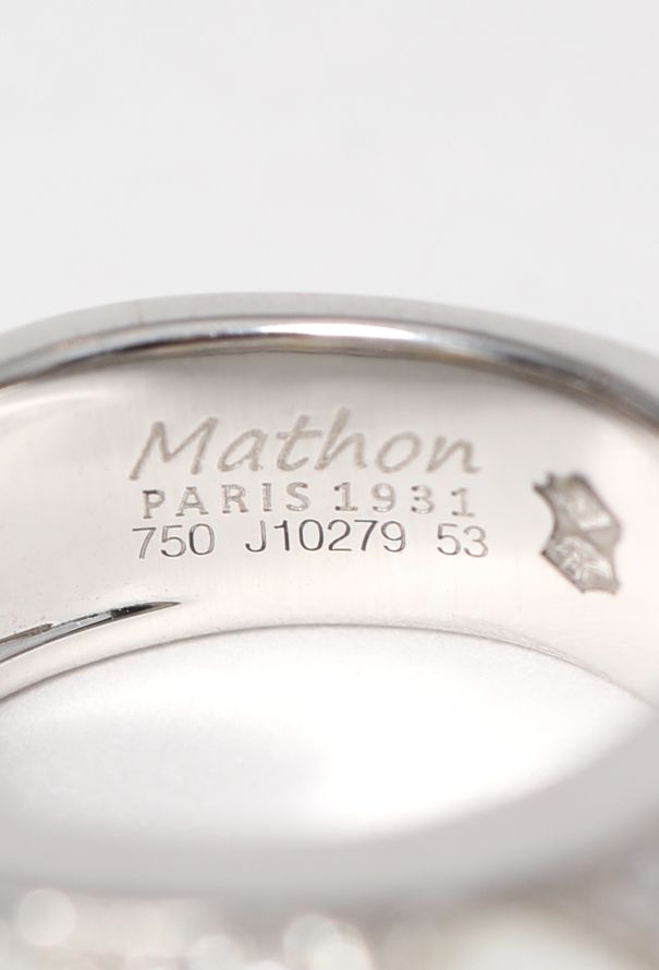 Vintage Fine Jewelry Mathon 18k Gold, Mother of Pearl & Diamond Ring - 4