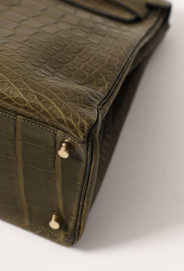 Hermes Birkin Bag 35 Matte Alligator Vert Veronese Gold Hardware