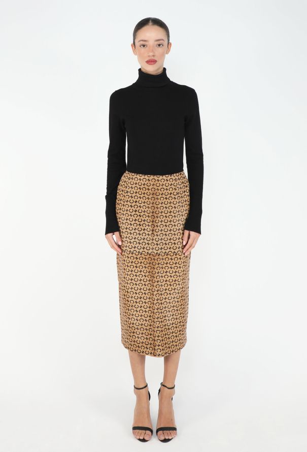 Céline Vintage Triomphe Pony Hair Skirt - 1