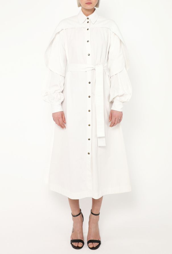 Céline S/S 2017 Tulip-Sleeve Cotton Dress - 4 Céline S/S 2017 Tulip-Sleeve Cotton Dress - 4