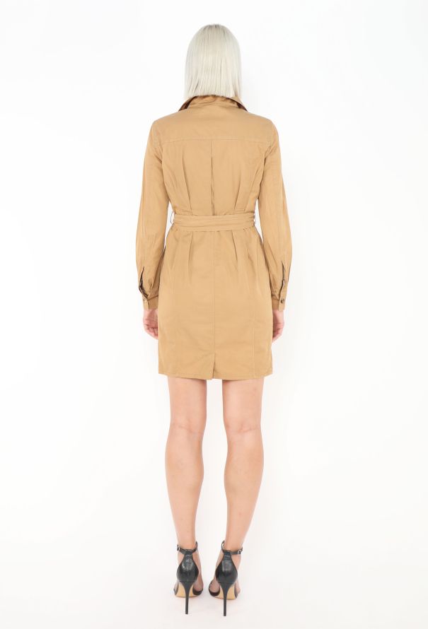 Saint Laurent Belted Gabardine Safari Dress - 4