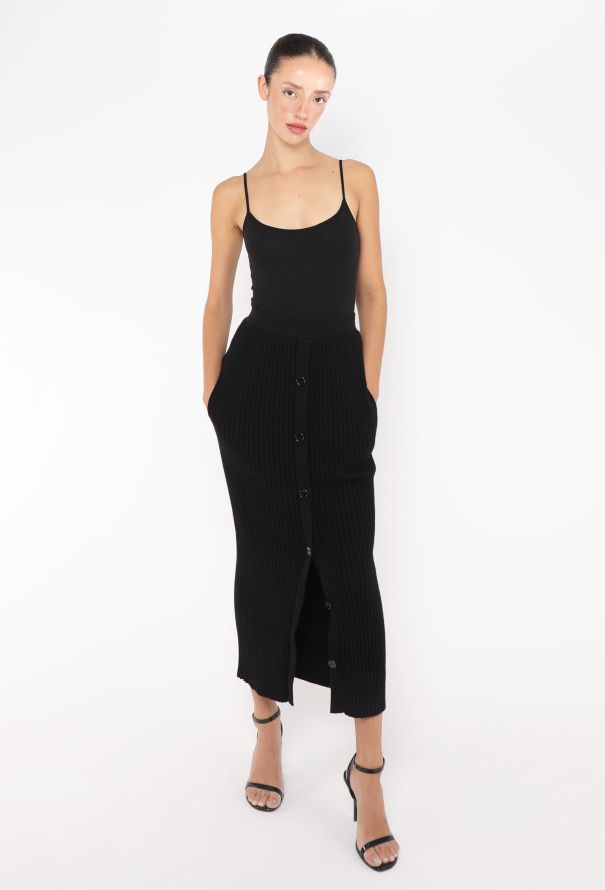 Céline Button-Down Knit Skirt - 4