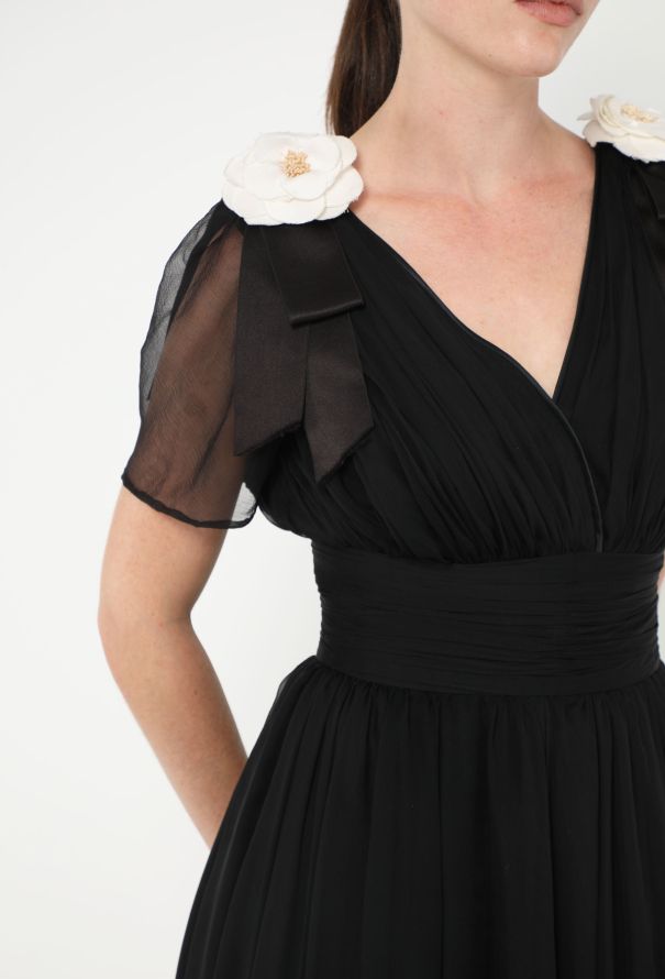 Gathered Chiffon Camélia Dress - 3