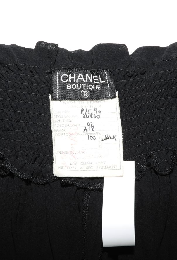 Chanel 1990 Shirred Silk Pants - 6