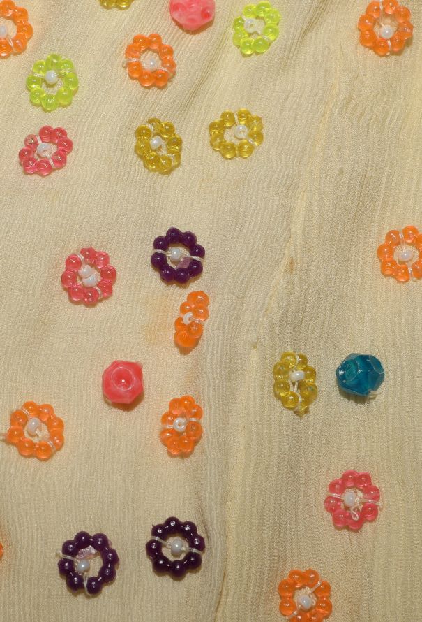 Comme des Garçons Floral Beaded Georgette Skirt - 11