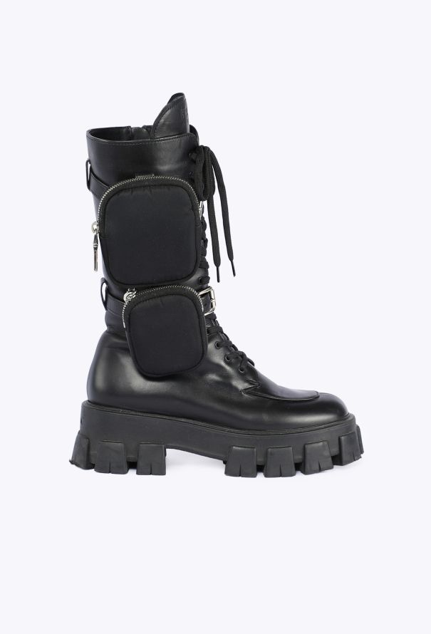 Prada Monolith Zip Pocket Combat Boots, 2022 - 1